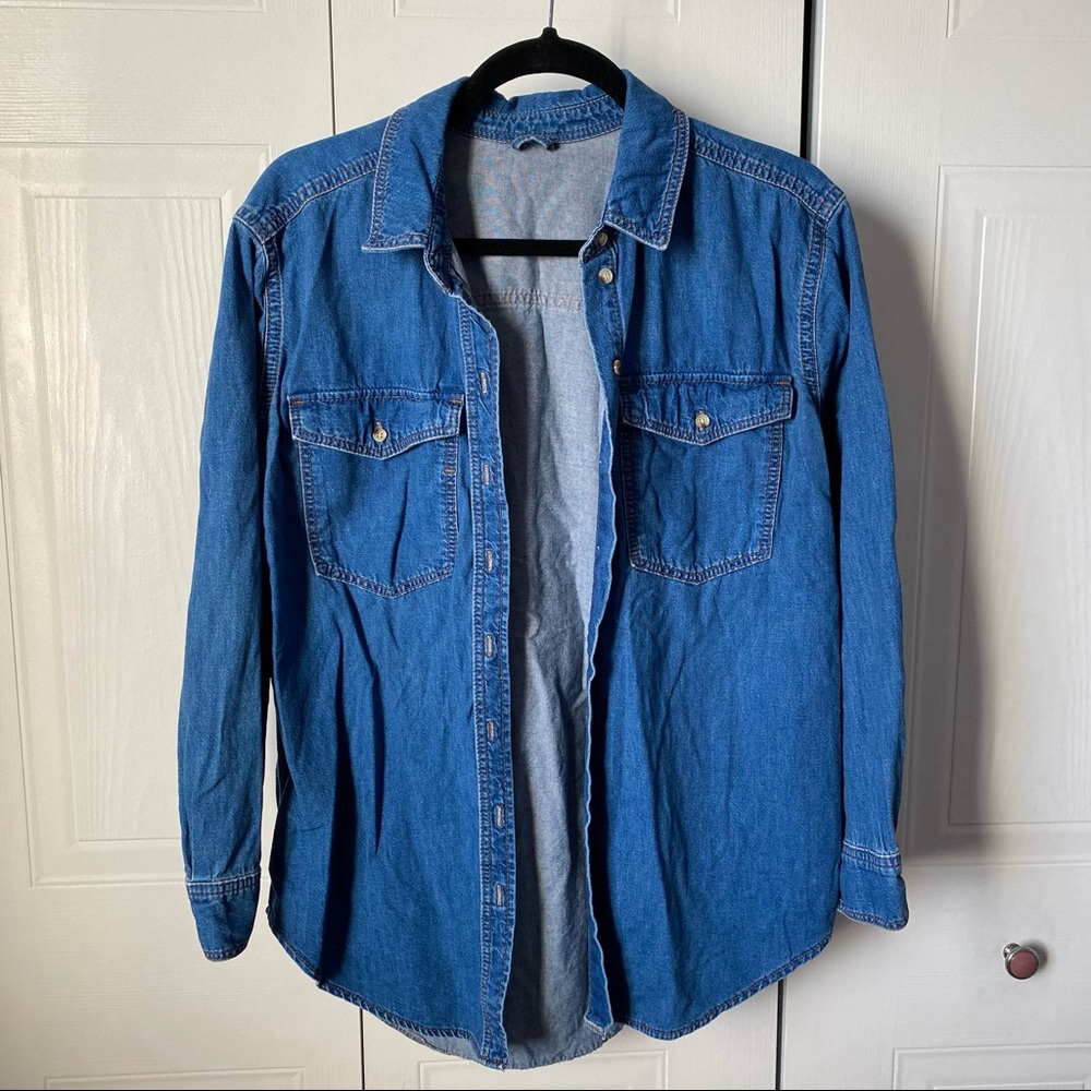 Topshop - jean button-up shirt